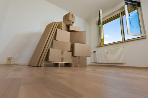 Furniture and boxes being transported for a Brent removal job
