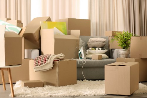 Office relocation with furniture and boxes in Brent