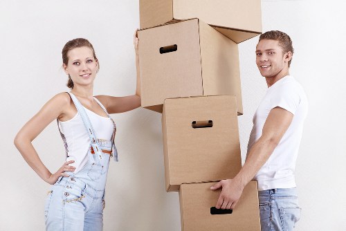 Boxes and furniture being loaded for a local move in Brent